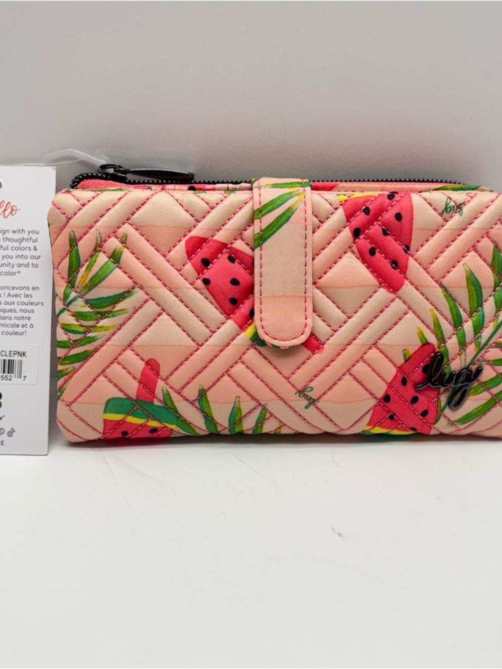 NWT Lug TRAM Wallet in POPSICLE PINK Quilted Watermelon Print